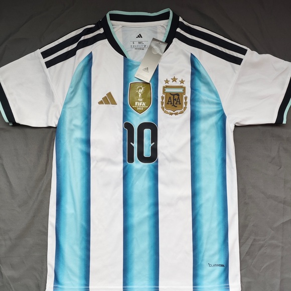 Fifa Tops - Adidas Women's Argentina #10 Blue & White Soccer Jersey